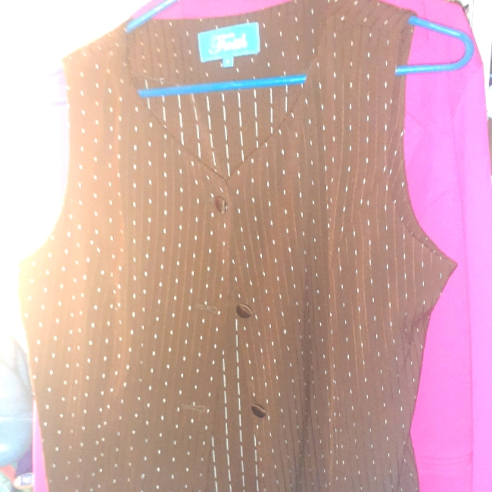 Brown Pinstripe Vest